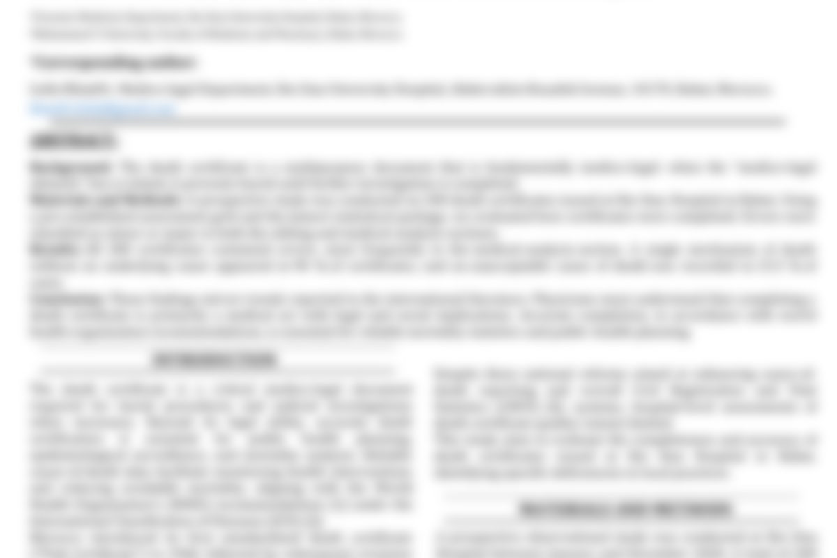 Evaluation-of-the-Quality-of-Death-Certification-at-Ibn-Sina-Hospital-in-Rabat-A-Prospective-Observational-Study-Moroccan-forensic-and-law