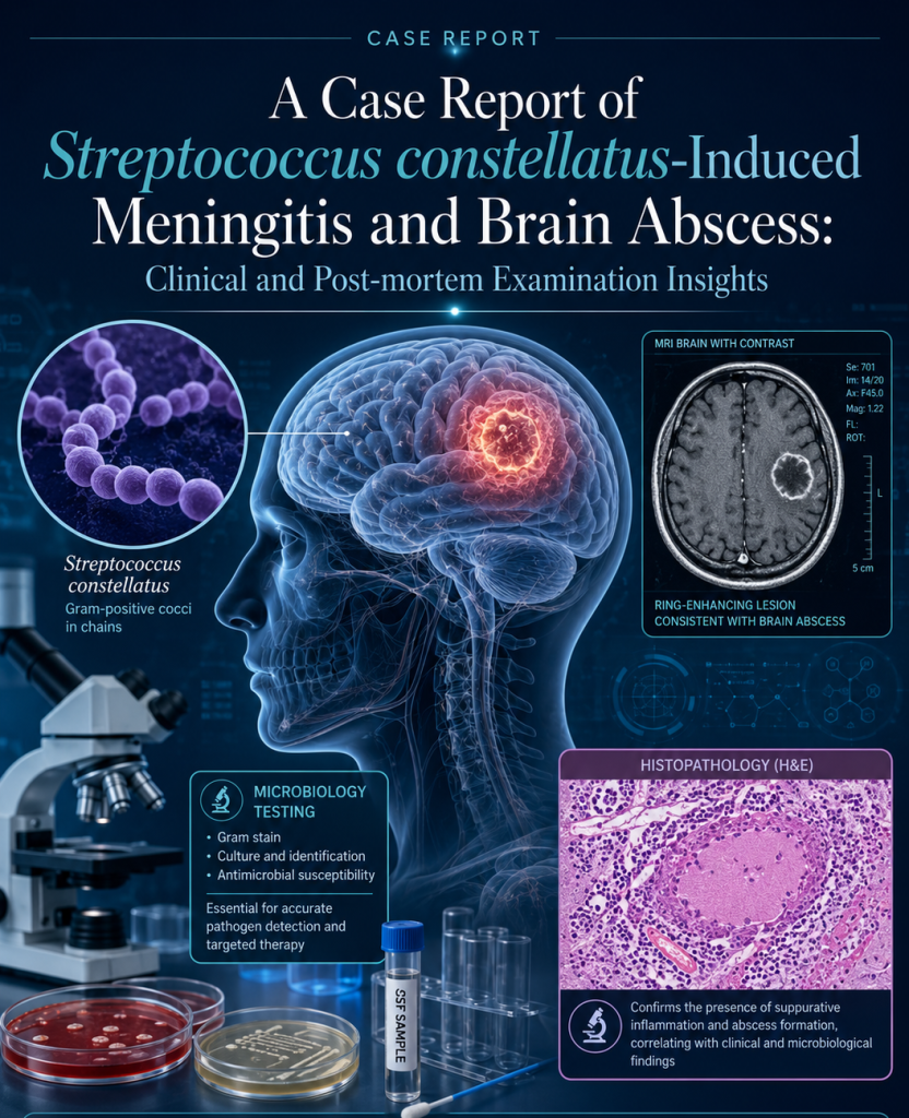A Case Report of Streptococcus constellatus-Induced Meningitis and Brain Abscess: Clinical and Post-mortem Examination Insights